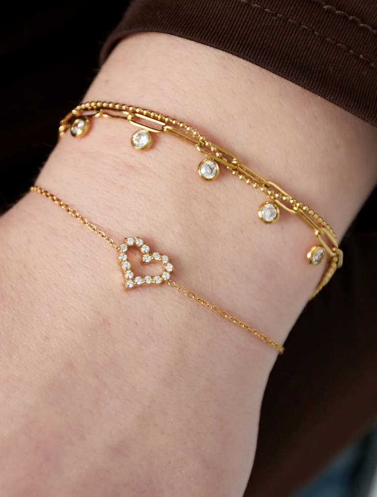 Starlight Heart Armband – Goud