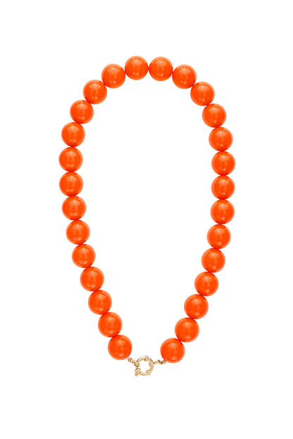 Ketting met grote kralen en frontsluiting-15mm