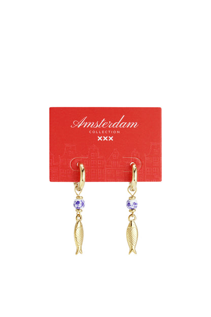 Oorbellen van roestvrij staal met visjes, casual, vakantie/strand, eenvoudige serie, damessieraden