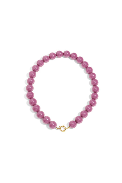 Ketting met grote kralen en frontsluiting-15mm