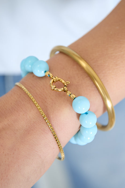 Armband met medium kralen en frontsluiting-12mm
