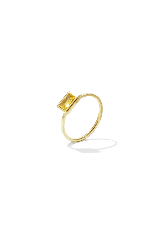 Ring met rechthoekige statement steen