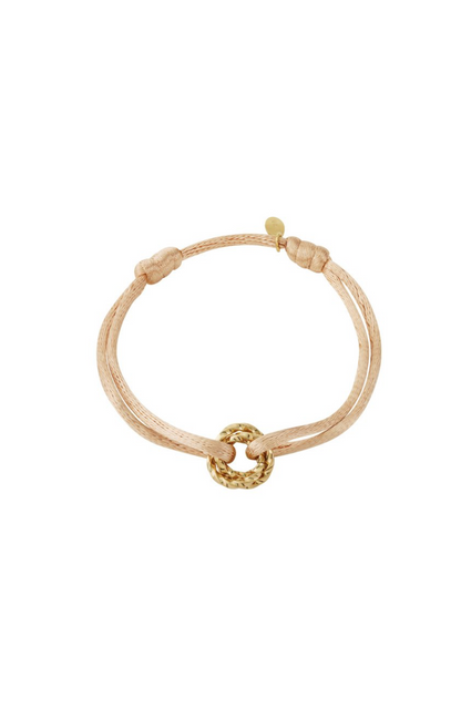 Golden Knot Armband – Beige Koord