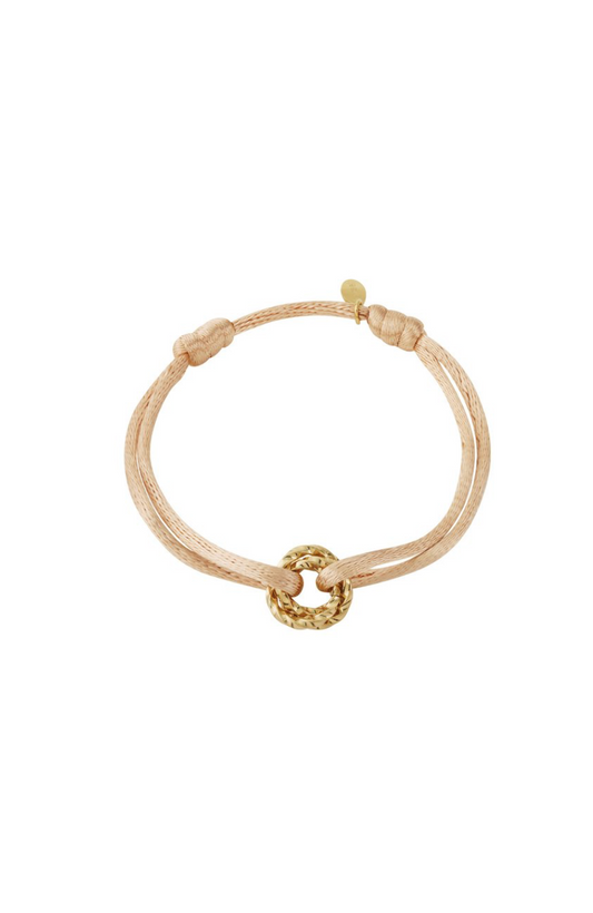 Golden Knot Armband – Beige Koord