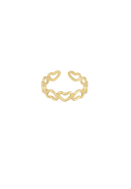Linked Hearts Ring – Goud